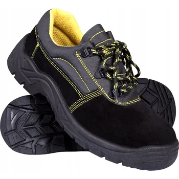 Pracovní obuv Pracovní boty s ocelovou špičkou, polobotky kožené, velurová kůže YESBLK, typ S1, vel. 50