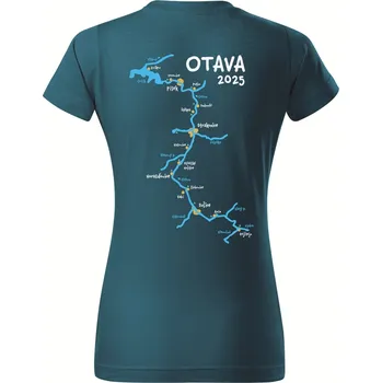 Dámské tričko DOBRÝ TRIKO Dámské vodácké tričko s potiskem Otava Barva: Petrolejová, Velikost: 2XL