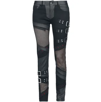 Dámské džíny Džíny Gotika z Gothicana by EMP - Jeans with Mesh Details - Ženy - černá