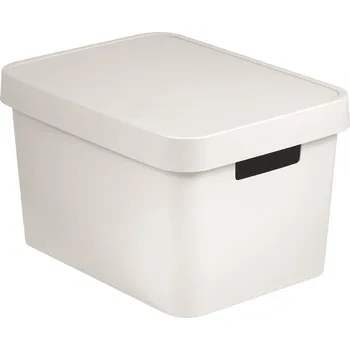 Nákupní košík Košík PH 36x27x22cm s víkem INFINITY bílá