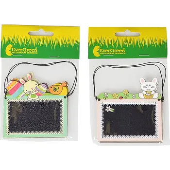 Velikonoční dekorace H+H Dekorace dřevěná závěsná tabulka s korálkem x 2 ks, rozměr 8 x 7 cm 385043-2M Nové zboží