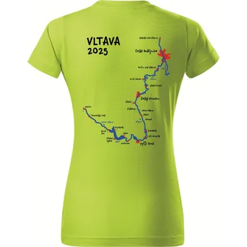 Dámské oblečení DOBRÝ TRIKO Dámské vodácké tričko Vltava Barva: Limetková, Velikost: 2XL