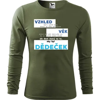Pánské tričko DOBRÝ TRIKO Pánské bavlněné triko Dědeček vzhled Velikost: S, Barva: Khaki