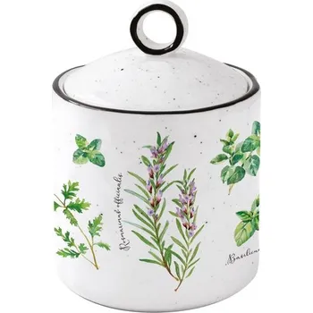 Dóza na potraviny Porcelánová dóza Herbarium 9x13cm, Easy Life