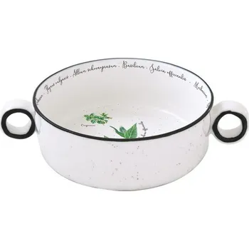 Nádobí Easy Life Herbarium Miska s uchy 16 cm bílá
