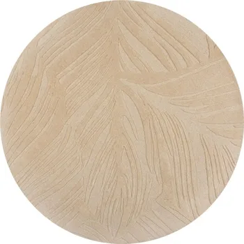 Koberec Béžový vlněný kulatý koberec ø 160 cm Leaf - Flair Rugs ID_1519294