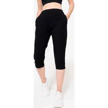 Dámské legíny DOMYOS Dámské 3/4 fitness legíny s kapsami XS ČERNÁ