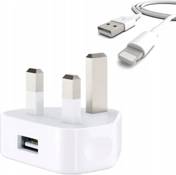 USB NABÍJEČKA UK ANGLICKÁ pro IPHONE + KABEL 1M