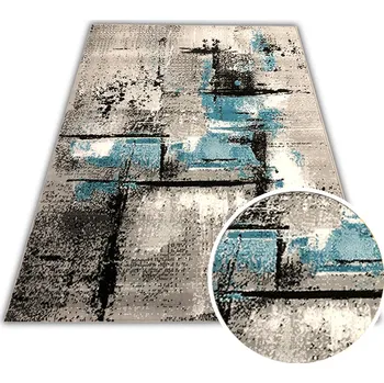 Koberec ŠEDÝ KOBEREC 120X170 CM NEW IDEA MARMUREK TYRKYSOVÝ 3193BS22 POD STOLEK