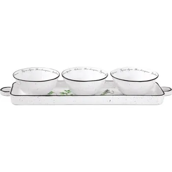 Omáčník Porcelánová sada na dip Herbarium 37x10 cm, Easy Life