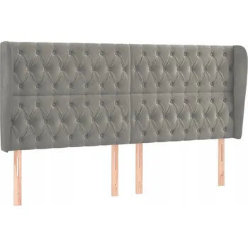 Čelo postele samet světle šedé 203x23x118/128 cm