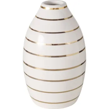 Váza Luxy Váza, keramika, ø 9,5 × 16 cm, bílý, zlatý 2051214