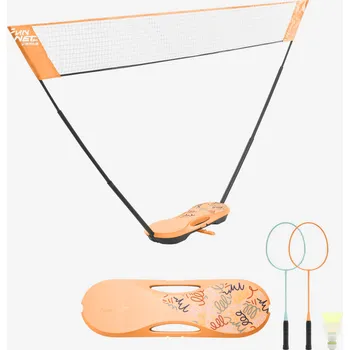 Badmintonová síť DECATHLON Sada badmintonové sítě Fun 3 m ORANŽOVÁ