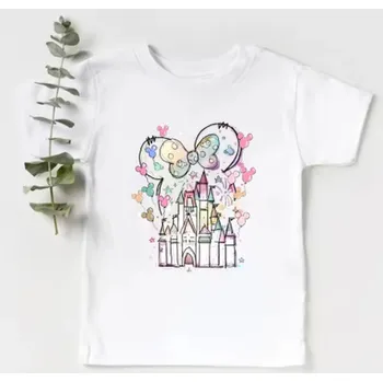 Dívčí tričko Dětské bílé tričko Disney s motivem Mickey a Minnie Mouse Motiv: DT0071 (Minnie s balonky), Velikost: 120 (5-6 let)