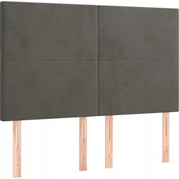 Tmavě šedé sametové Čelo postele , 144x118 cm, sada ks