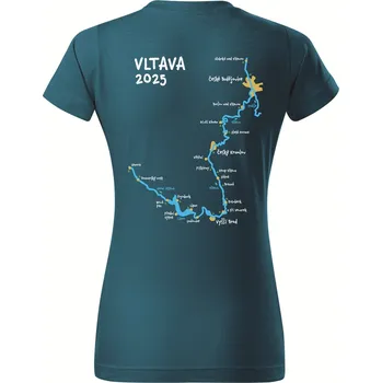 Dámské oblečení DOBRÝ TRIKO Dámské vodácké tričko Vltava Barva: Petrolejová, Velikost: 2XL