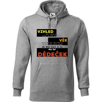 Pánská mikina DOBRÝ TRIKO Pánská mikina s potiskem Dědeček vzhled Velikost pánské mikiny: 4XL, Barva: Tmavě šedý melír