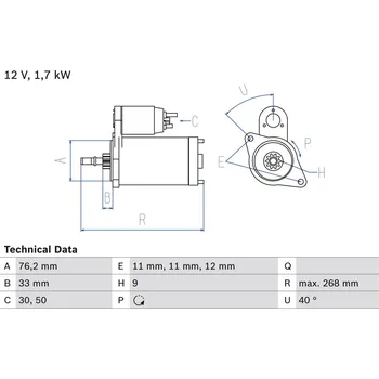 Startér Startér BOSCH 0 986 013 050