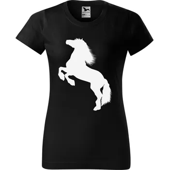 Dámské tričko DOBRÝ TRIKO Dámské tričko s potiskem Kůň Barva: Černá, Velikost: 3XL
