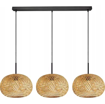 Závěsná lampa Luxolar hnědá dřevěná boho 3-zdrojová světla patice E27