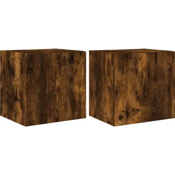 Televizní stolek Nástěnná RTV skříňka s LED osvětlením 40,5x35x40 cm, dub