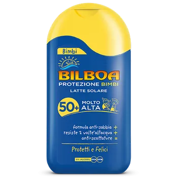 Přípravek na opalování Bilboa voděodolné dětské mléko na opalování SPF 50+, 200 ml