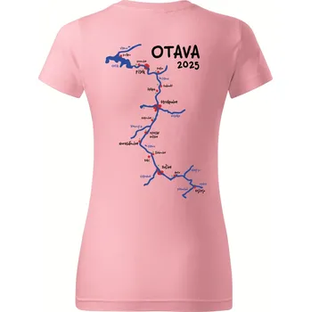 DOBRÝ TRIKO Dámské vodácké tričko s potiskem Otava Barva: Růžová, Velikost: L