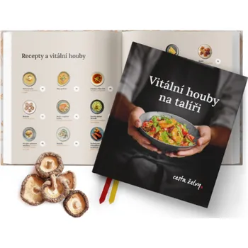interaktivní kniha MycoMedica Vitální houby na talíři (32 lahodných receptů na polévky a hlavní chody)