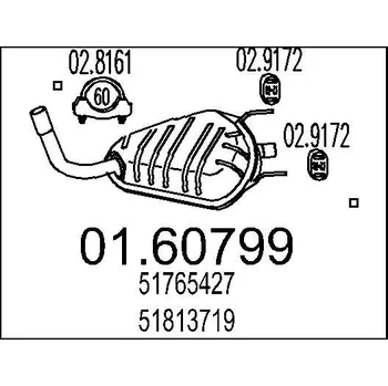 Auto-moto Zadní tlumič výfuku MTS 01.60799