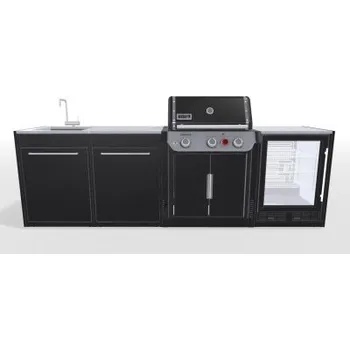 Zahradní gril WEBER kuchyně - gril Genesis, lednice, dřez a skříňka s dvířky + doprava zdarma!