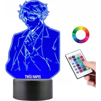 Lampička LAMPičKA na SKLE Soška Led Anime Manga 3D LED RGB + DÁLKOVÝ OVLADAČ 16 BAREV