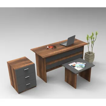 Kancelářský nábytek LAURIA kancelářský set se skříňkou, baroko/antacit