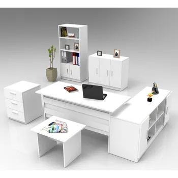 Flipchart DZEMUL kancelářský set s regálem, bílá