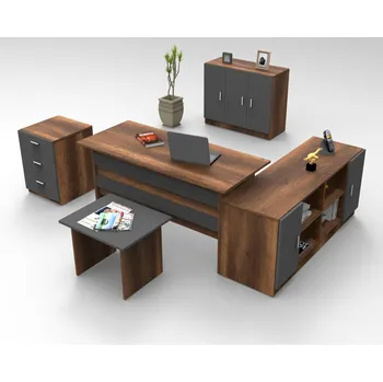 Flipchart DURANGO kancelářský set se skříňkou, baroko/antacit