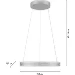 Závěsné světlo LED PURE E-Loop, kamenné, Ø 70 cm, hliník, CCT - Stříška – Ø 35,3 cm, výška 6 cm kámen 1 x 20 W LED (dolů) + 1 x 20 W LED (nahoru) - Doprava zdarma