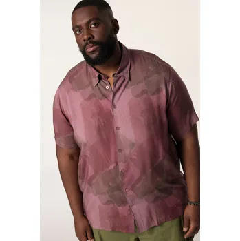 Pánská košile STHUGE, Plus size Košile STHUGE, krátké rukávy, skrytý límeček s knoflíky, plošný potisk, hranatý střih, do 8XL pro plnoštíhlé nadměrná velikost, 836871520-1455, růžový, 6XL, Plus size oblečení, Oblečení pro vysoké muže, Nadměrné velikosti, Oblečení pro p