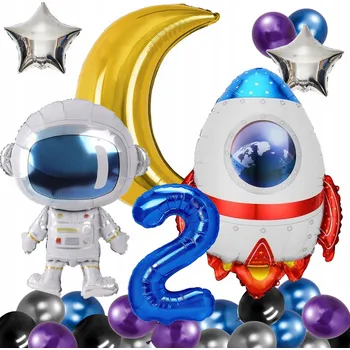 Balónek BALÓNKY k 2. narozeninám KOSMOS RAKETA ASTRONAUT