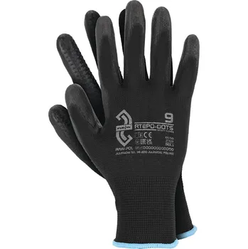 Pracovní rukavice Ochranné rukavice potažené polyuretanem Reis RTEPO-DOTS BB vel. 8 - M