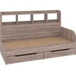 Vomaks unit, s.r.o. Dětská postel KEID | 80 x 190 cm, se zásuvkami a regály Zvolte barvu:: dub truffle