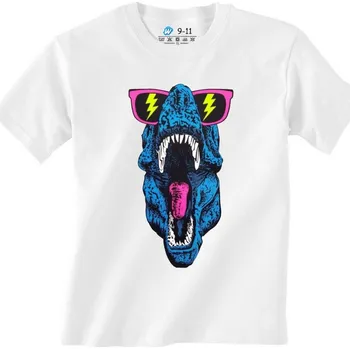 Chlapecké tričko Dětské tričko Funky Dinosaur (Od 3 do 13 let) (Velikost: 3-4, Barva: Bílá)