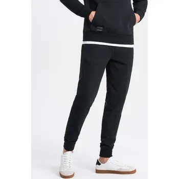 Pánské bavlněné tepláky BASIC - černé V9 OM-PABS-0174 - L