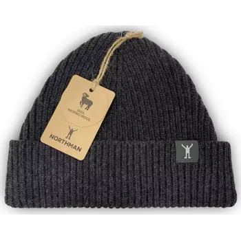 Čepice Northman Beanie Merino 1:1, čepice, žebro antracit uni