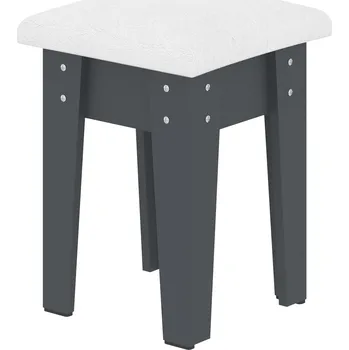 Stolička Max-i Taburet M-4 Zvolte barvu:: antracit, Materiál: koženka - bílá