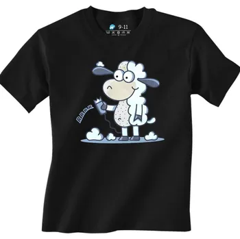 Chlapecké tričko Dětské tričko Nemotorná Ovce (Od 3 do 13 let) (Velikost: 5-6, Barva: Černá)