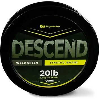 Příze RidgeMonkey Šňůra Descend Sinking Braid - 1000 m 0,35 mm 13,6 kg