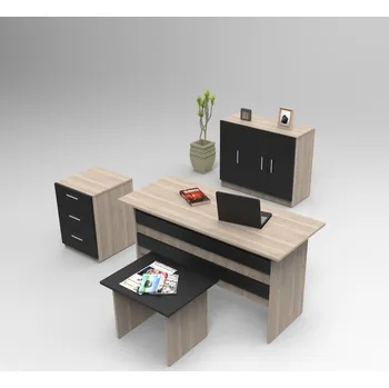 Flipchart ALATRI kancelářský set se skříňkou, dub/černá