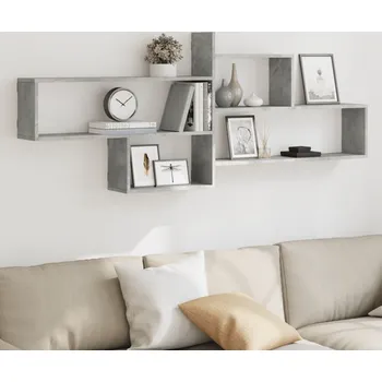 Nábytek vidaXL Nástěnná police 167,5 x 18 x 68 cm kompozitní dřevo [853324] Barva: Betonová šedá