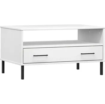 Konferenční stolek Konferenční stolek dřevěný bílý 85x50x45cm OSLO