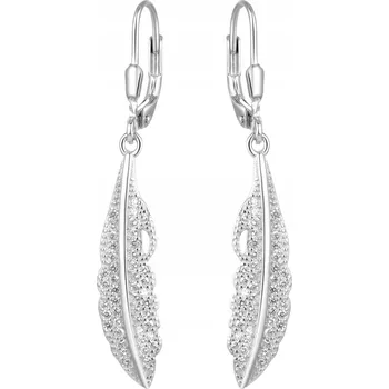 Náušnice Beneto Nadčasové Stříbrné Náušnice Pírka AGUC2391L