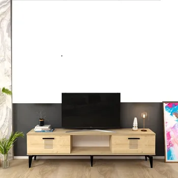 Televizní stolek BOULDER TV stolek na nožičkách, dub